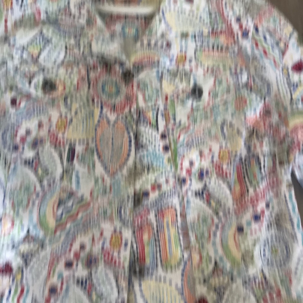 Ruby Rd Jacket Blazer Multi Color Abstract Denim White Size 14 - Picture 3 of 7